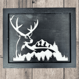 Deer Mountain Reversed 2D Hidden Gun Shadow Box