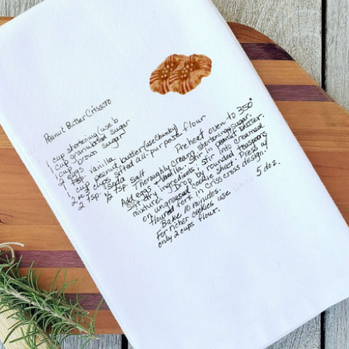 Custom Keepsake Recipe Cotton Dish Towel